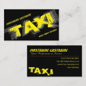 タクシー運転手プロフェッショナル用イエロータクシー 名刺 (正面/裏面)