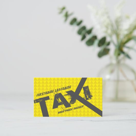 タクシー運転手プロフェッショナル用イエロータクシー 名刺 (スタンド正面)