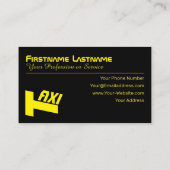 タクシー運転手プロフェッショナル用イエロータクシー 名刺 (裏面)