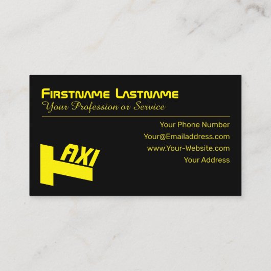 タクシー運転手プロフェッショナル用イエロータクシー 名刺 (裏面)