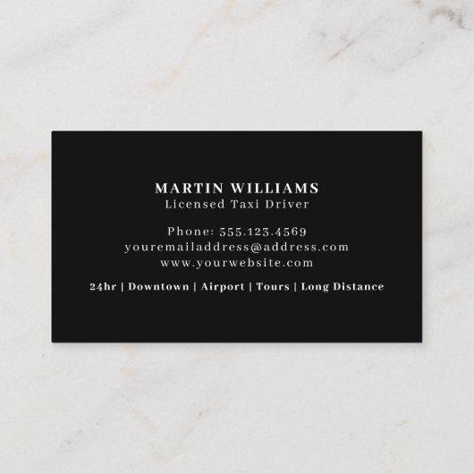 タクシー運転手モダン運転手 名刺 (裏面)