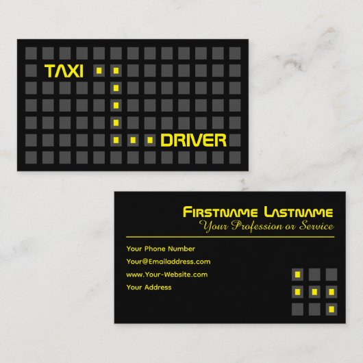 タクシー運転手・タクシー運転手シティ通りナビゲーター 名刺 (正面/裏面)