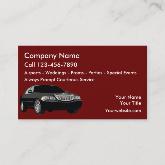 タクシー高級車サービスの名刺 名刺 (正面)