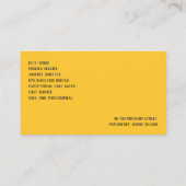 タクシー黄色いタクシーの名刺 名刺 (裏面)