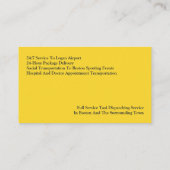 タクシー黄色いタクシーの名刺 名刺 (裏面)