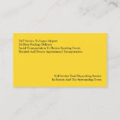 タクシー黄色いタクシーの名刺 名刺 (裏面)