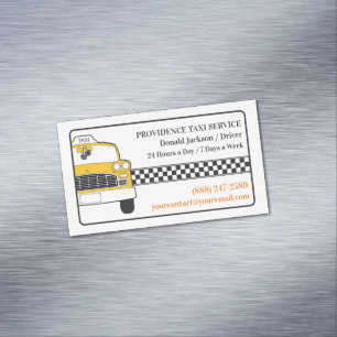 タクシー黄色いタクシー マグネット名刺
