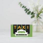 タクシー カー バーティカル ブラック ストライプス 名刺 (スタンド正面)