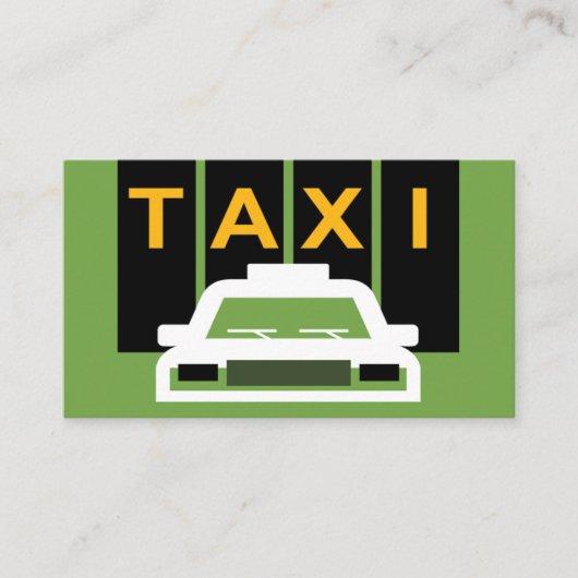 タクシー カー バーティカル ブラック ストライプス 名刺 (正面)