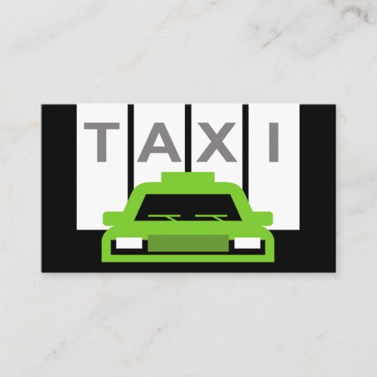 タクシー カー バーティカル ホワイト ストライプス 名刺 (正面)
