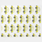 タクシー！ニューヨークシティ市松模様にNYCエロキャブ フリースブランケット (正面(横))