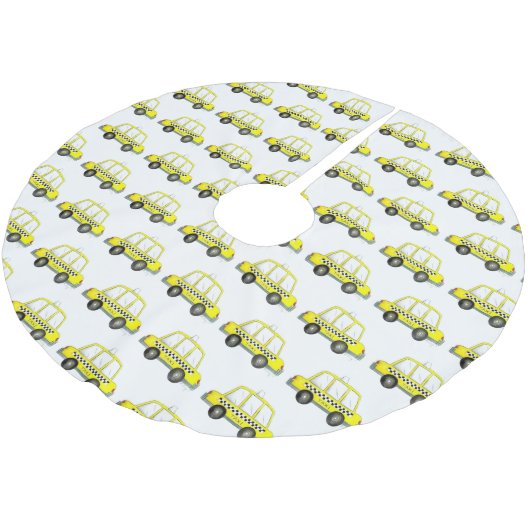 タクシー！ニューヨークシティ市松模様にNYCエロキャブ ブラッシュドポリエステルツリースカート (アングル)