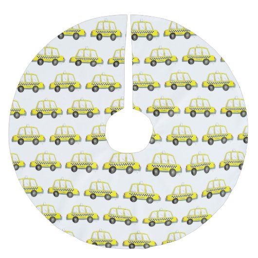 タクシー！ニューヨークシティ市松模様にNYCエロキャブ ブラッシュドポリエステルツリースカート (正面)