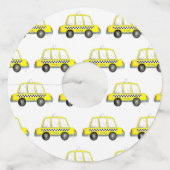 タクシー！ニューヨークシティ市松模様にNYCエロキャブ ワイングラスタグ (裏面)