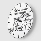 タクシー&レンタカーのサービス漫画の時計 ラージ壁時計 (傾斜)