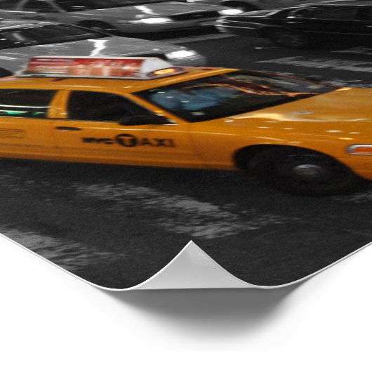 タクシー： B&W背景 ポスター (角)