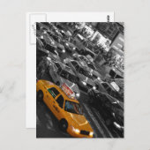 タクシー： B&W背景 ポストカード (正面/裏面)