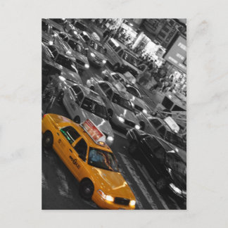 タクシー： B&W背景 ポストカード