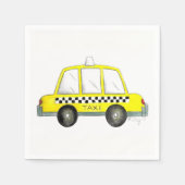 タクシーNYCイエローニューヨークシティ市松模様にキャブパーティー スタンダードカクテルナプキン (正面)