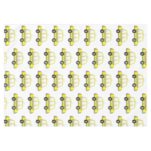 タクシーNYCイエローニューヨークシティ市松模様にキャブプリント テーブルクロス (正面(横))