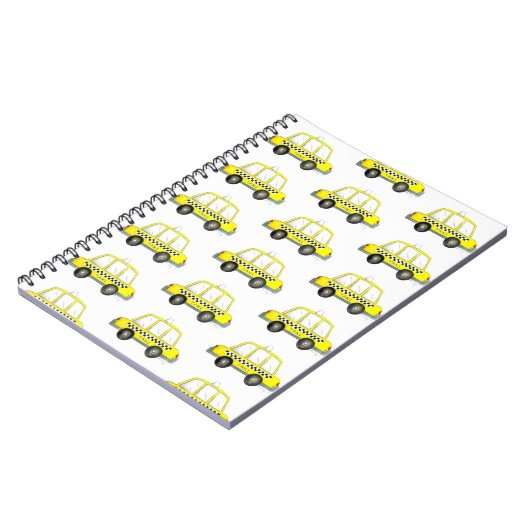 タクシーNYCイエローニューヨークシティ市松模様にキャブプリント ノートブック (左側)