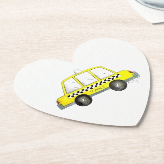 タクシーNYCイエローニューヨークシティ市松模様にキャブプリント ペーパーコースター (アングル)