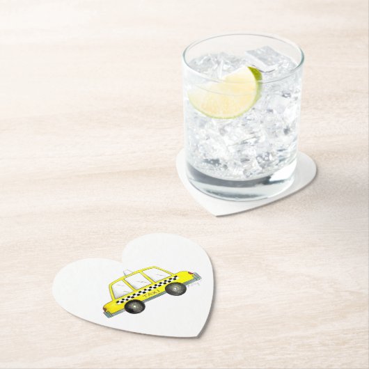 タクシーNYCイエローニューヨークシティ市松模様にキャブプリント ペーパーコースター (インサイチュ)