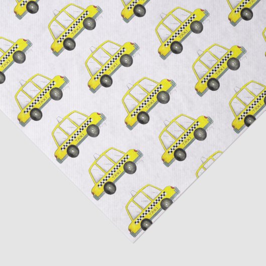 タクシーNYCイエローニューヨークシティ市松模様にキャブプリント 薄葉紙 (詳細)