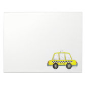 タクシーNYCイエローニューヨーク市キャブ市松模様にギフト ノートパッド (正面)