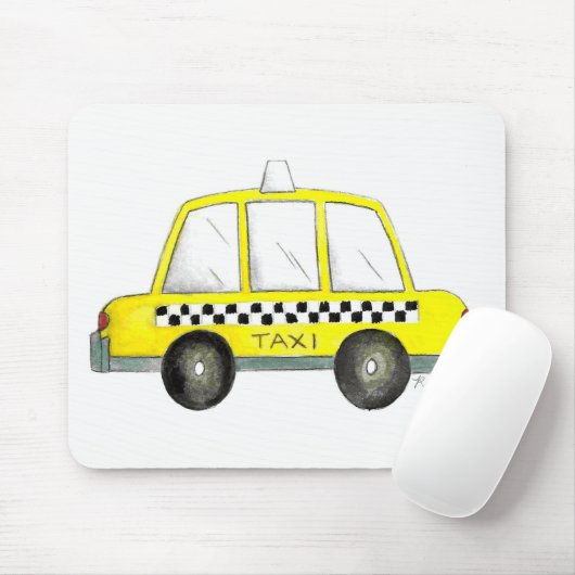 タクシーNYCイエローニューヨーク市キャブ市松模様にギフト マウスパッド (マウス)