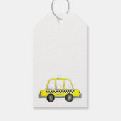 タクシーNYCイエローニューヨーク市松模様にシティキャブカー ギフトタグ (正面)