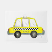 タクシーNYCイエローニューヨーク市松模様にシティキャブカー ドアマット (正面)
