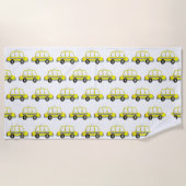 タクシーNYCイエローニューヨーク市松模様にシティキャブカー ビーチタオル (正面)