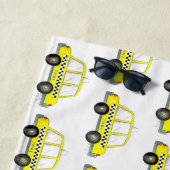 タクシーNYCイエローニューヨーク市松模様にシティキャブカー ビーチタオル (インサイチュ)