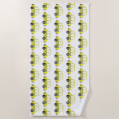 タクシーNYCイエローニューヨーク市松模様にシティキャブカー ビーチタオル (正面)