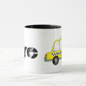 タクシーNYCイエローニューヨーク市松模様にシティキャブカー マグカップ (中央)