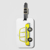 タクシーNYCイエローニューヨーク市松模様にシティキャブカー ラゲッジタグ (正面縦)