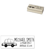 タクシーNYCイエローニューヨーク市松模様にシティキャブカー ラバースタンプ (押印)