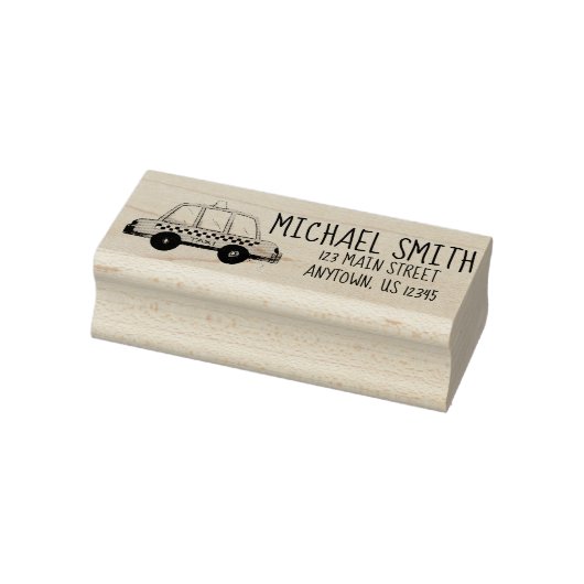 タクシーNYCイエローニューヨーク市松模様にシティキャブカー ラバースタンプ (スタンプ)