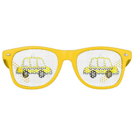 タクシーNYCイエローニューヨーク市松模様にシティキャブカー レトロサングラス