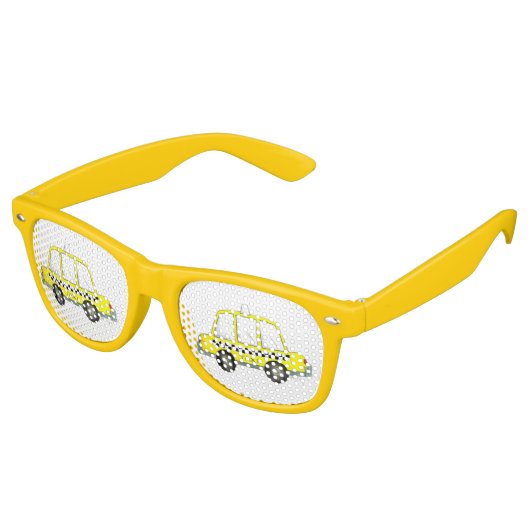 タクシーNYCイエローニューヨーク市松模様にシティキャブカー レトロサングラス (アングル)