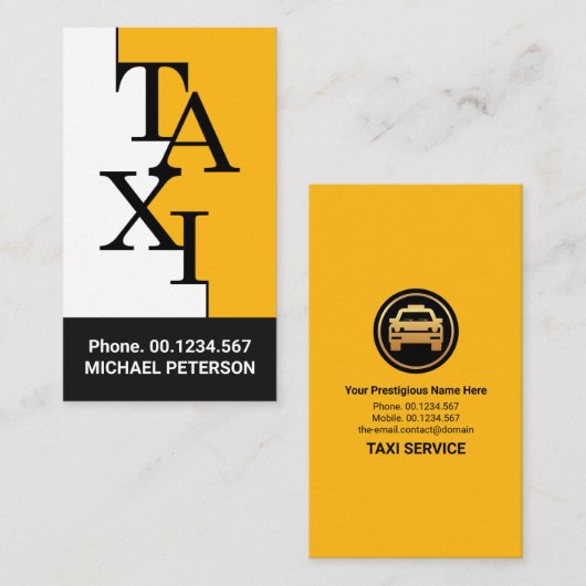 タクスタイリッシュシー縁どン乗共有運転手 名刺 (正面/裏面)