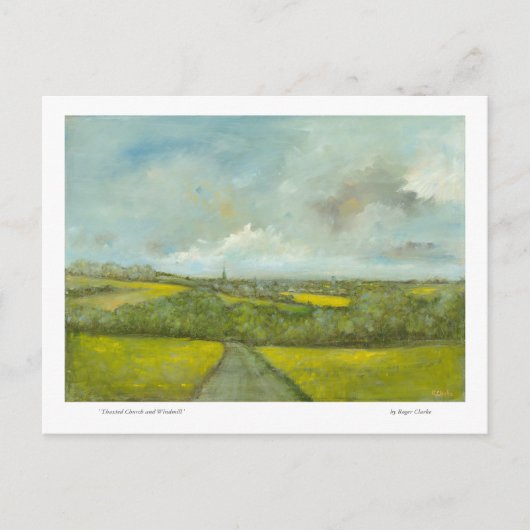 タクステッド教会と風車 ポストカード (正面)