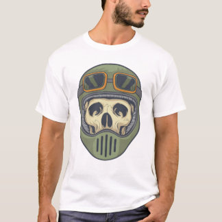 タクティカル スカル ヘルメット グラフィック Tシャツ