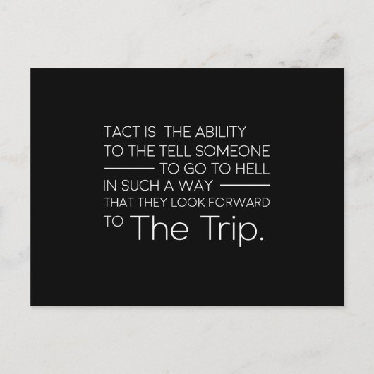 タクトは人に地獄に行くように言う能力である ポストカード (正面)
