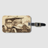 タクトフェイクヴィンテージイラストレーションLugTag ラゲッジタグ (正面横)