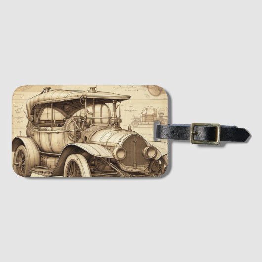 タクトフェイクヴィンテージイラストレーションLugTag ラゲッジタグ (正面横)