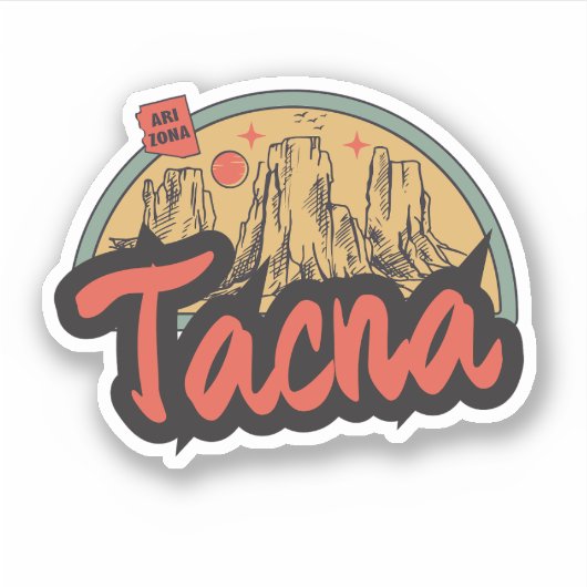 タクナ、アリゾナ州 ステッカー シール (正面)