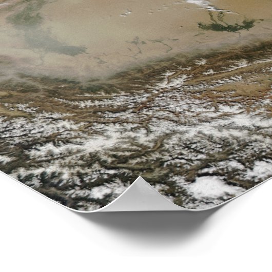 タクリマカン砂漠の砂塵の嵐、西中国 ポスター (角)