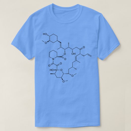 タクロリムス化学構造 Tシャツ (デザイン正面)